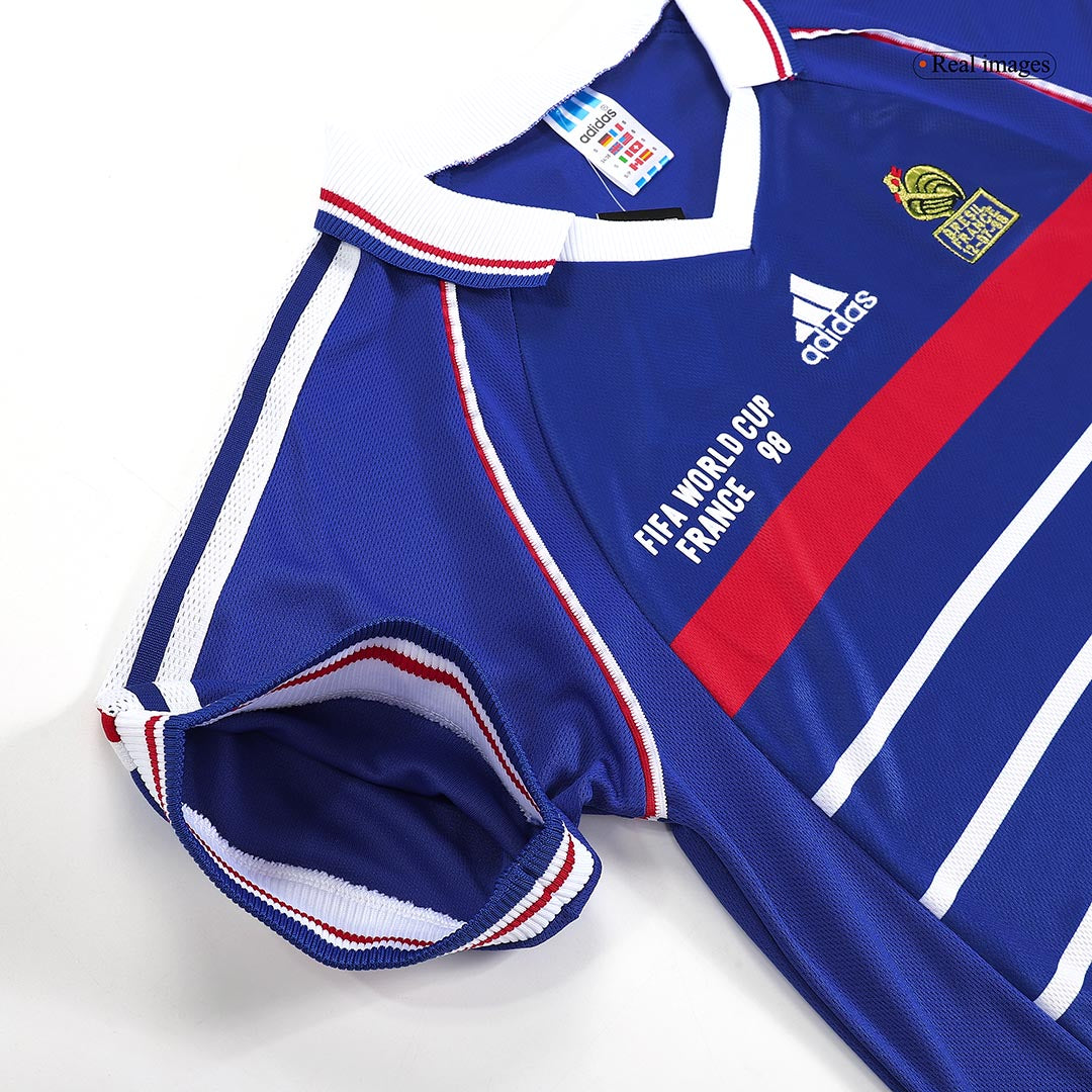 Retro ZIDANE #10 1998 France Home Cheap Soccer Jersey Go Soccer World Shop
