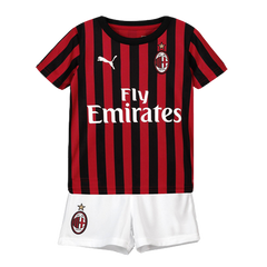 Kid's AC Milan Home Cheap Soccer Jersey Kit(Jersey+Shorts) 2019/20 Go Soccer World Shop