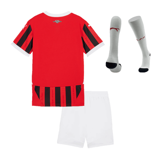 Kid's AC Milan Home Cheap Soccer Jersey Kit(Jersey+Shorts+Socks) 2024/25 Go Soccer World Shop