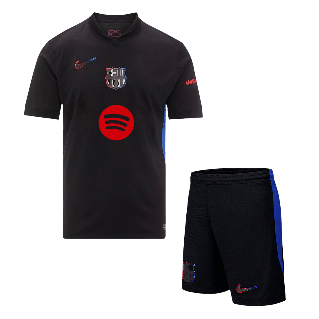 Barcelona Away Cheap Soccer Jersey Kit(Jersey+Shorts) 2024/25 - Spotify Logo Without Text Go Soccer World Shop