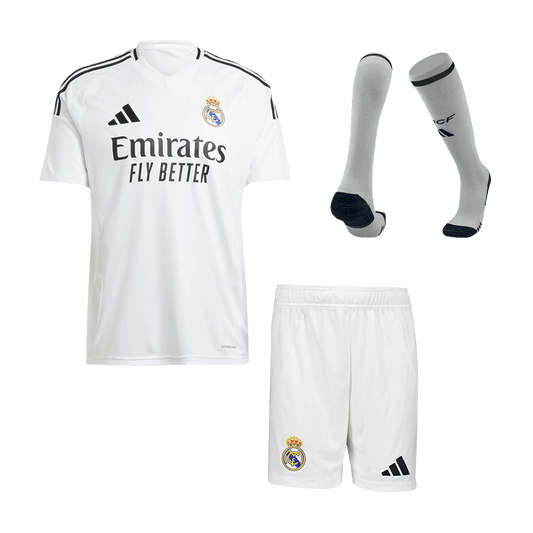 Real Madrid Home Cheap Soccer Jersey Kit(Jersey+Shorts+Socks) 2024/25 Go Soccer World Shop