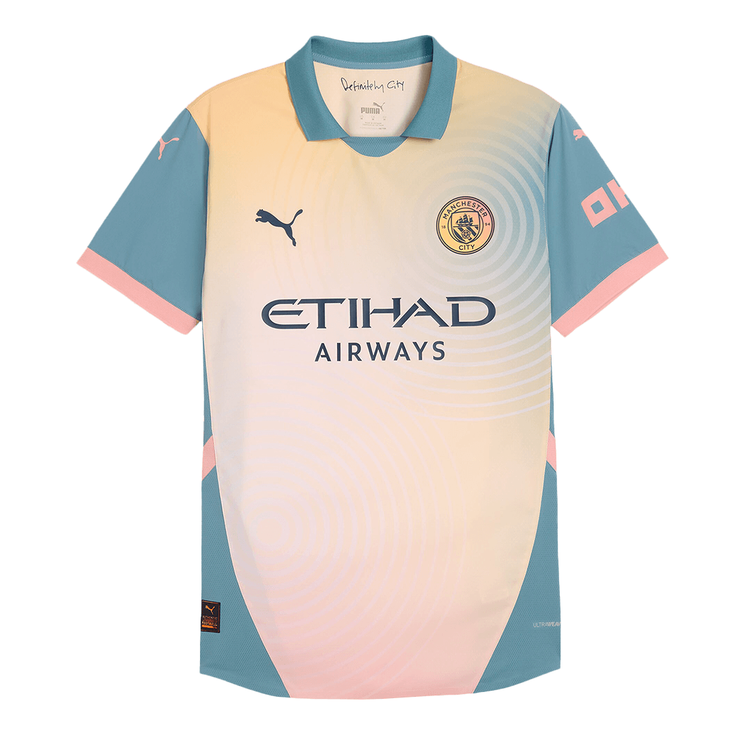 Player Version RODRIGO #16 Manchester City Fourth Away Cheap Soccer Jersey 2024/25- Definitely City (UCL) Go Soccer World Shop