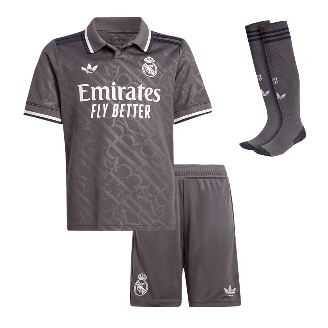 Kid's Real Madrid Third Away Cheap Soccer Jersey Kit(Jersey+Shorts+Socks) 2024/25 Go Soccer World Shop
