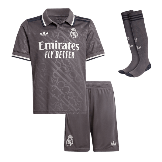 Kid's Real Madrid Third Away Cheap Soccer Jersey Kit(Jersey+Shorts+Socks) 2024/25 Go Soccer World Shop