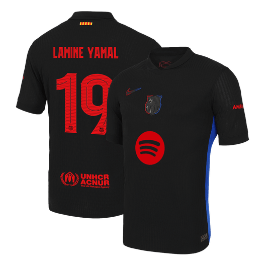 Player Version LAMINE YAMAL #19 Barcelona Away Cheap Soccer Jersey 2024/25k - UCL?Spotify Logo Without Text? Go Soccer World Shop