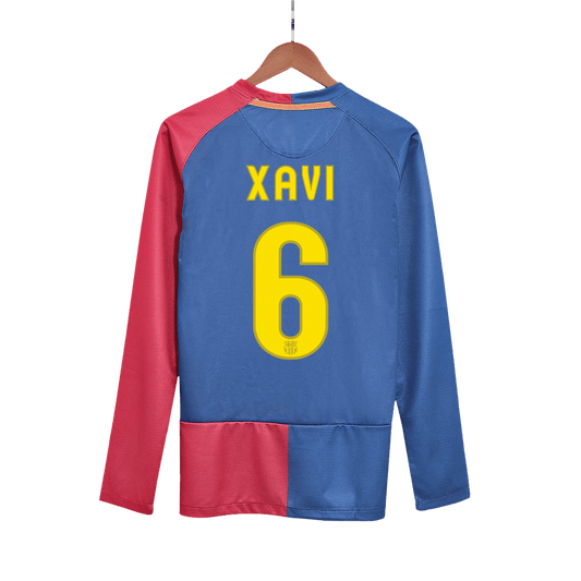 Retro XAVI #6 2008/09 Barcelona Home Long Sleeve Cheap Soccer Jersey- UCL Final Go Soccer World Shop