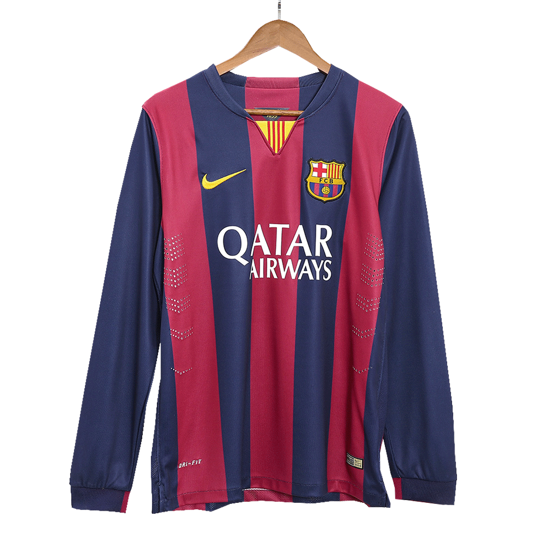 Retro NEYMAR JR #11 2014/15 Barcelona Home Long Sleeve Cheap Soccer Jersey Go Soccer World Shop