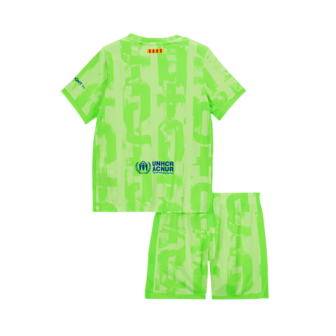 Kid's Barcelona Third Away Cheap Soccer Jersey Kit(Jersey+Shorts) 2024/25 - UCL (Spotify Logo Without Text) Go Soccer World Shop