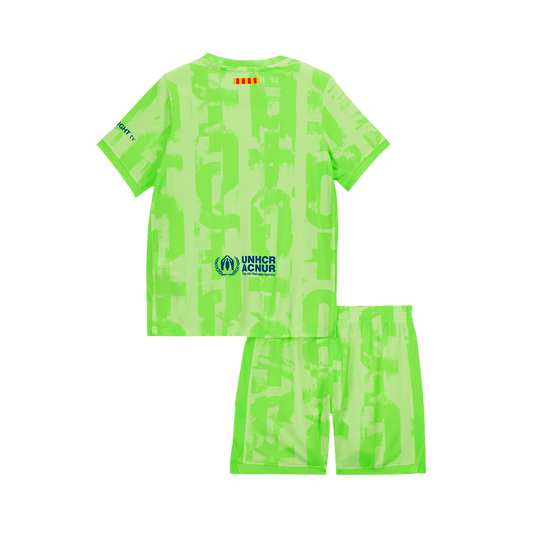 Kid's Barcelona Third Away Cheap Soccer Jersey Kit(Jersey+Shorts) 2024/25 - UCL (Spotify Logo Without Text) Go Soccer World Shop