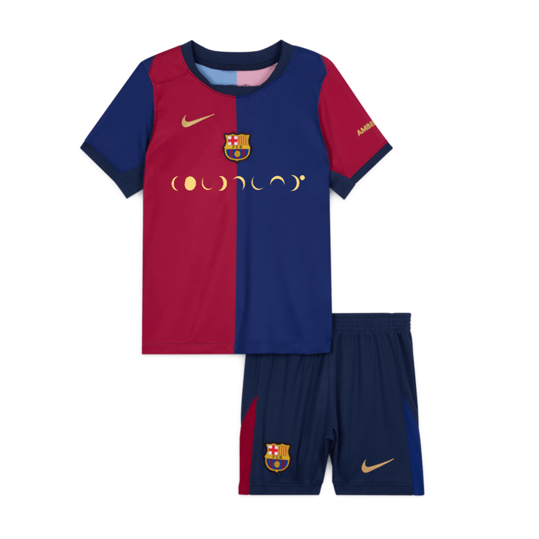Kid's Barcelona Home Cheap Soccer Jersey Kit(Jersey+Shorts) 2024/25 - COLDPLAY Go Soccer World Shop