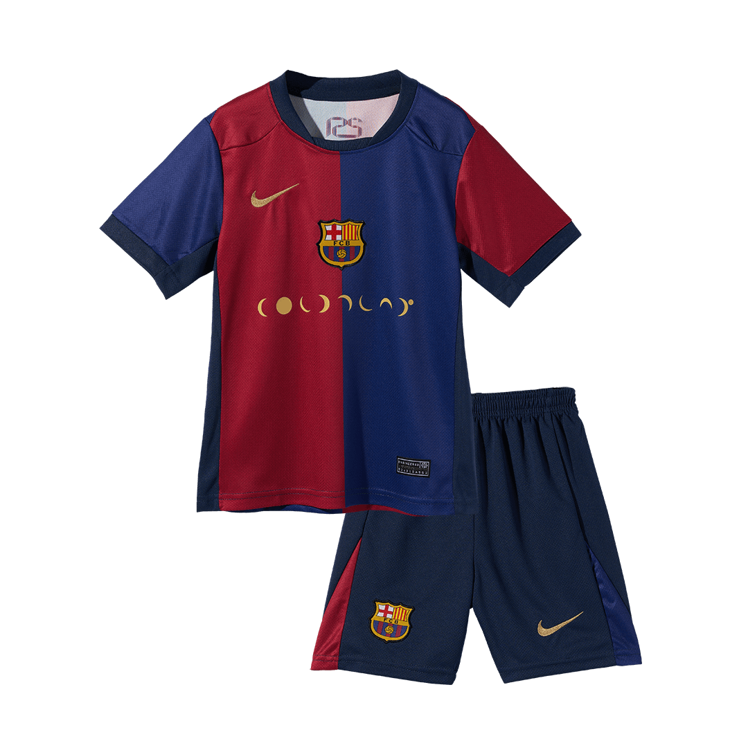 Kid's Barcelona Home Cheap Soccer Jersey Kit(Jersey+Shorts) 2024/25 - COLDPLAY Go Soccer World Shop