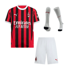 AC Milan Home Cheap Soccer Jersey Kit(Jersey+Shorts+Socks) 2024/25 Go Soccer World Shop