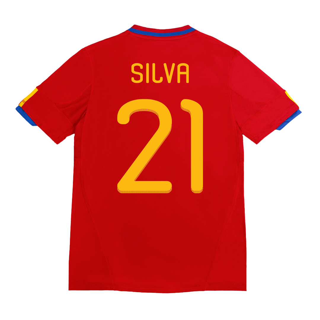 Retro SILVA #21 2010 Spain Home Cheap Soccer Jersey Go Soccer World Shop