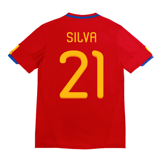 Retro SILVA #21 2010 Spain Home Cheap Soccer Jersey Go Soccer World Shop