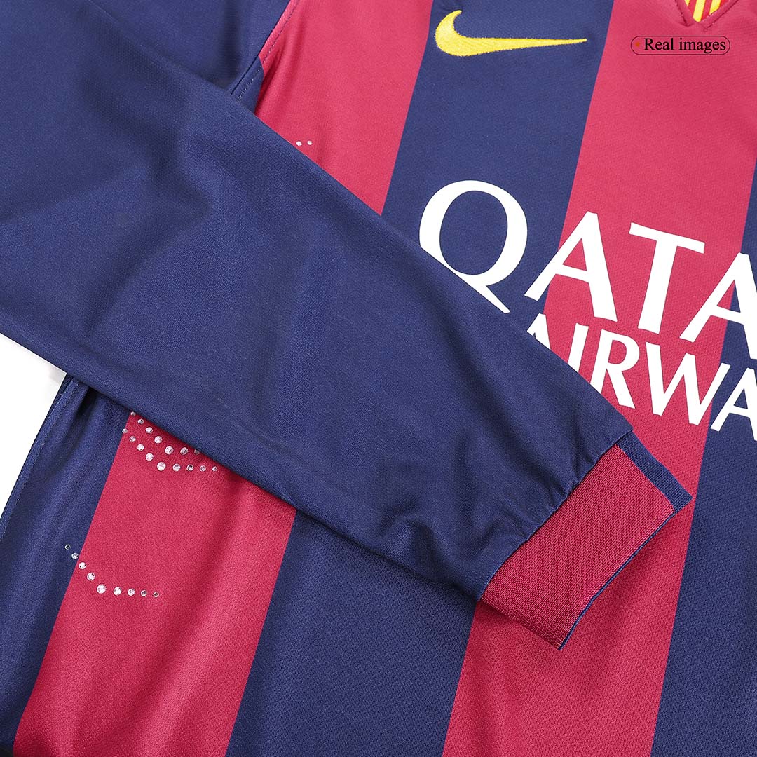Retro NEYMAR JR #11 2014/15 Barcelona Home Long Sleeve Cheap Soccer Jersey Go Soccer World Shop