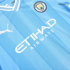 Kid's Manchester City Home Cheap Soccer Jersey Kit(Jersey+Shorts) 2023/24 Go Soccer World Shop