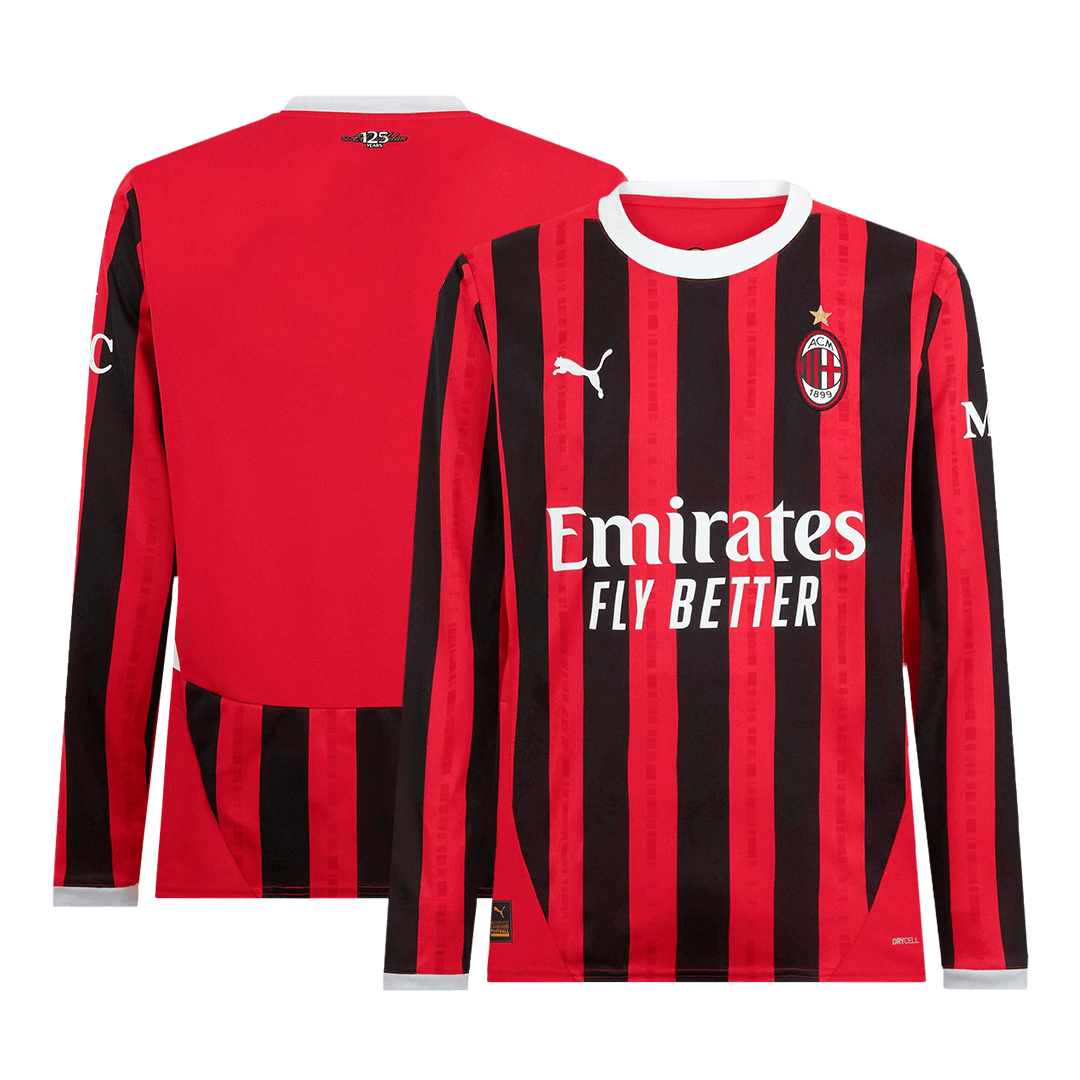AC Milan Home Long Sleeve Cheap Soccer Jersey 2024/25 Go Soccer World Shop