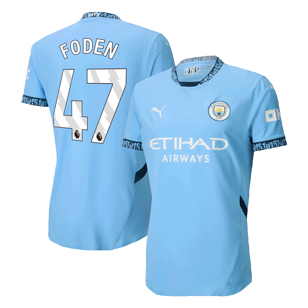 Player Version FODEN #47 Manchester City Home Cheap Soccer Jersey 2024/25 Go Soccer World Shop