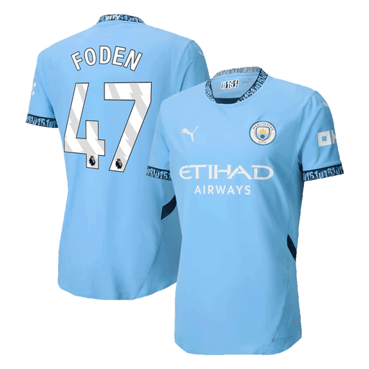 Player Version FODEN #47 Manchester City Home Cheap Soccer Jersey 2024/25 Go Soccer World Shop