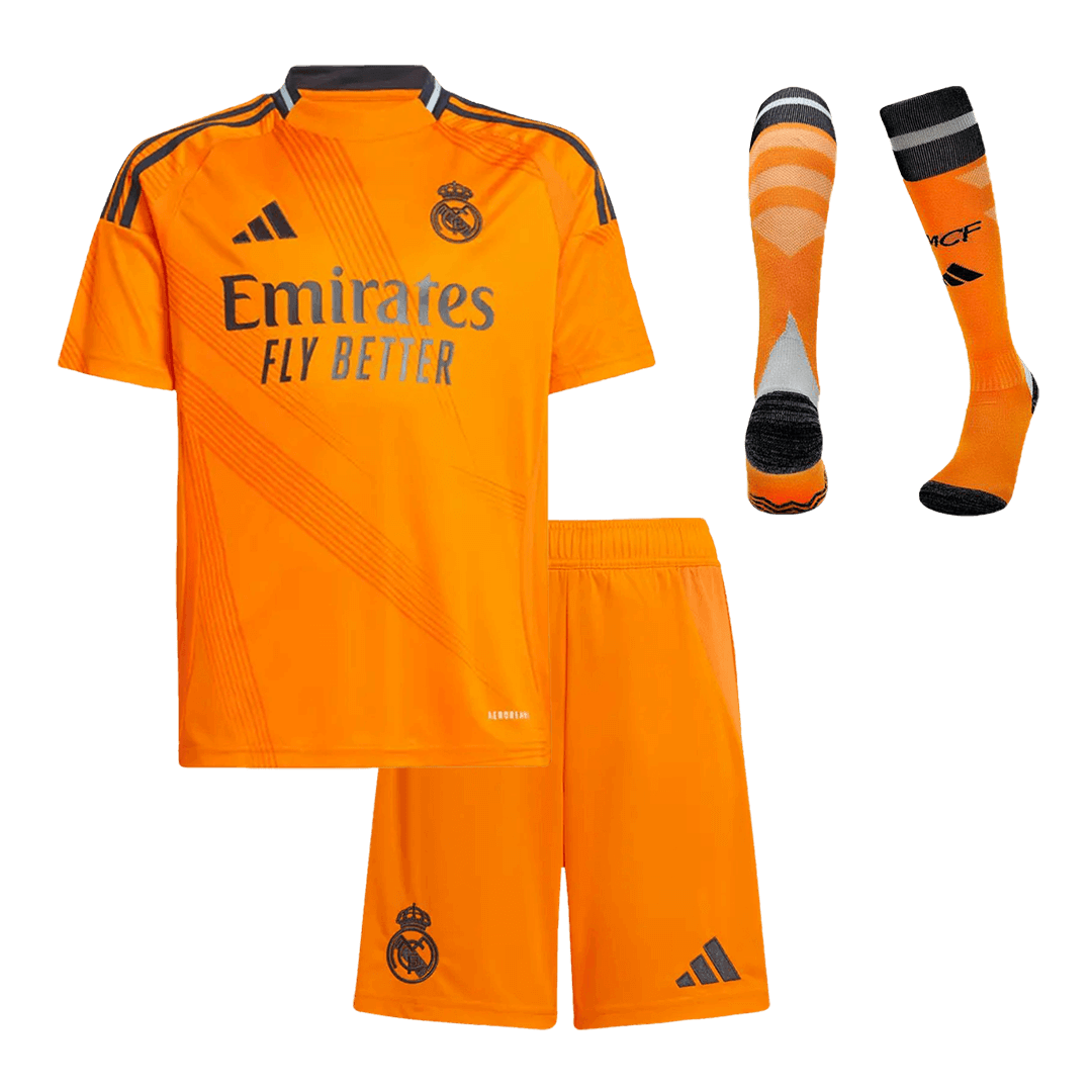 Kid's Real Madrid Away Cheap Soccer Jersey Kit(Jersey+Shorts+Socks) 2024/25 Go Soccer World Shop