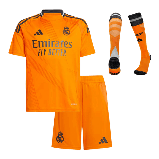 Kid's Real Madrid Away Cheap Soccer Jersey Kit(Jersey+Shorts+Socks) 2024/25 Go Soccer World Shop