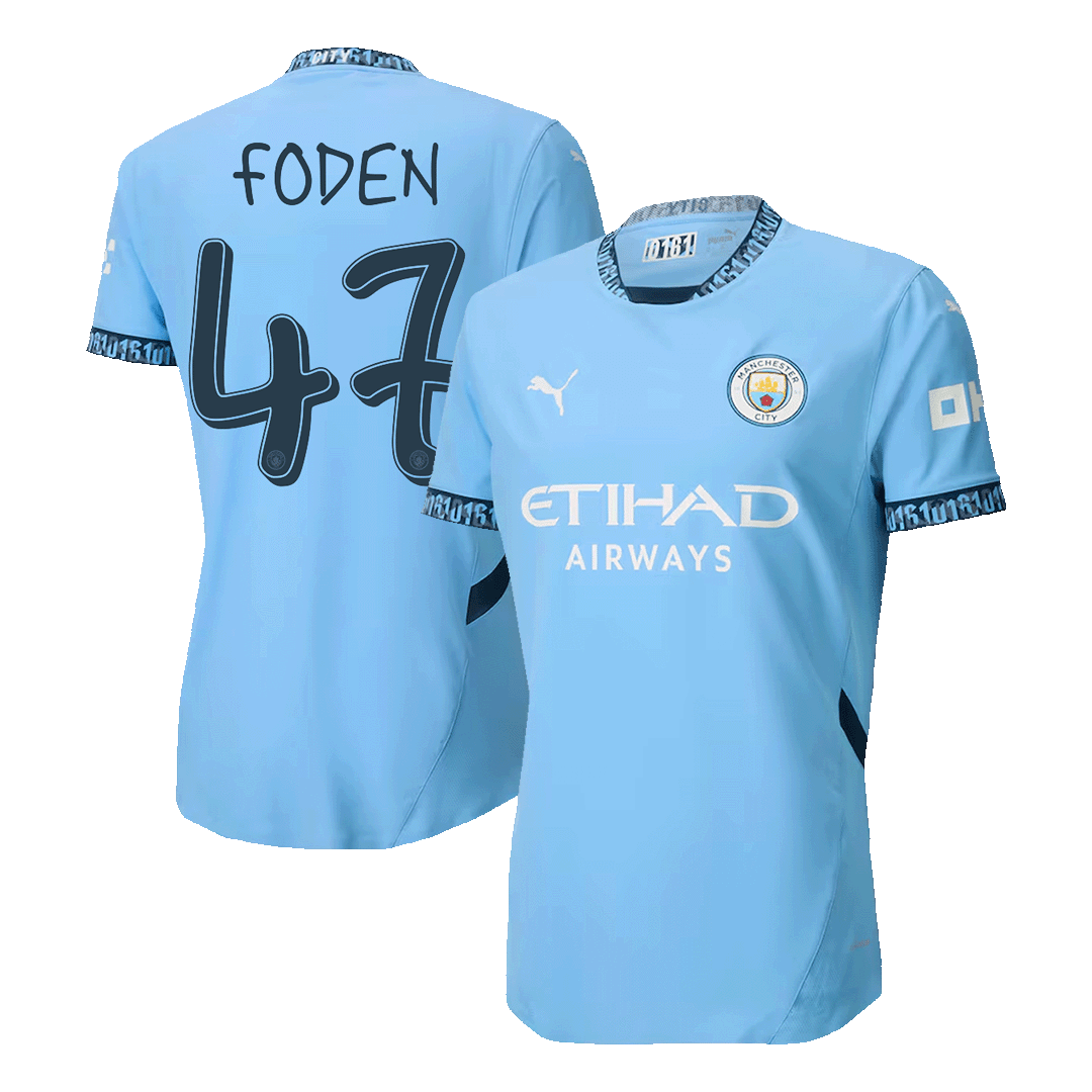 Player Version FODEN #47 Manchester City Home Cheap Soccer Jersey 2024/25 - UCL Go Soccer World Shop