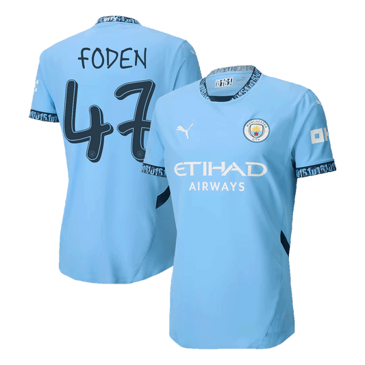 Player Version FODEN #47 Manchester City Home Cheap Soccer Jersey 2024/25 - UCL Go Soccer World Shop