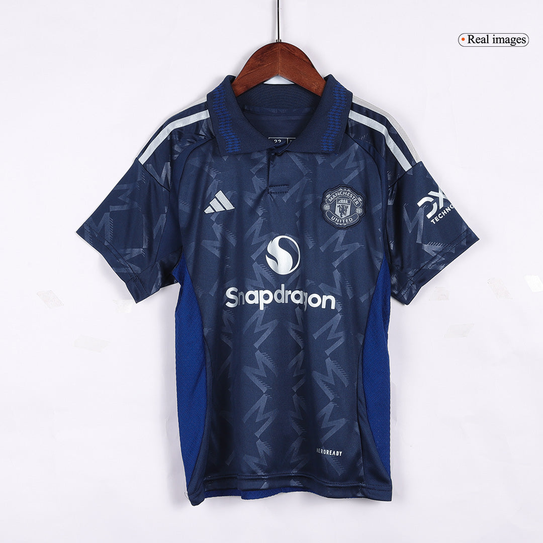 Kid's Manchester United Away Cheap Soccer Jersey Kit(Jersey+Shorts) 2024/25 Go Soccer World Shop