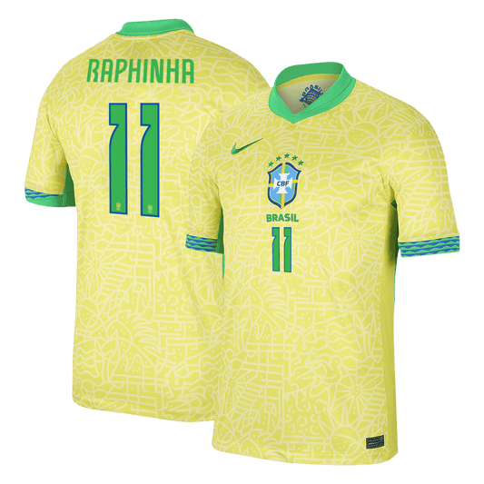 RAPHINHA #11 Brazil Home Cheap Soccer Jersey Copa America 2024 Go Soccer World Shop