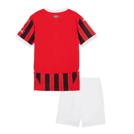 Kid's AC Milan Home Cheap Soccer Jersey Kit(Jersey+Shorts) 2024/25 Go Soccer World Shop