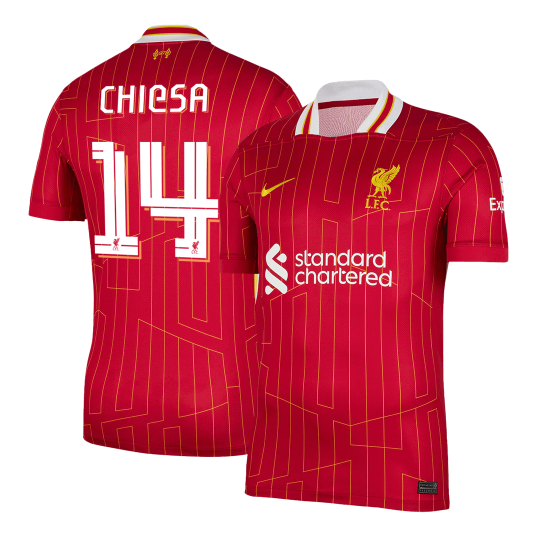CHIESA #14 Liverpool Home Cheap Soccer Jersey 2024/25 - UCL Go Soccer World Shop