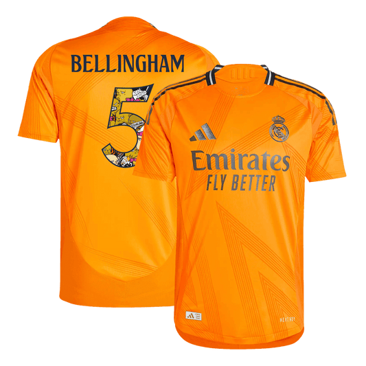 Player Version BELLINGHAM #5 Real Madrid Away Cheap Soccer Jersey 2024/25 - Bear Champ Font Go Soccer World Shop