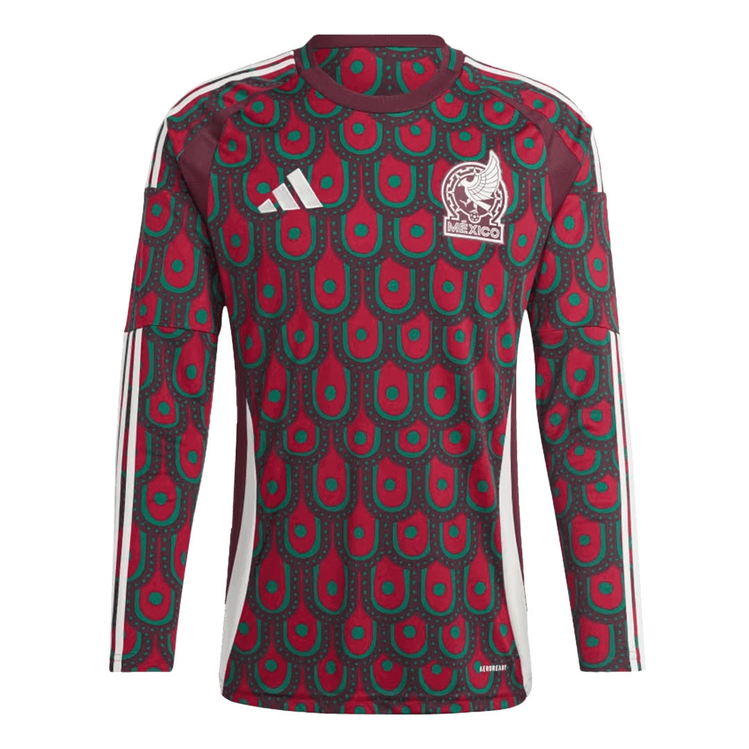 Men's Mexico Home Long Sleeve Soccer Jersey Copa América 2024 Go Soccer World Shop