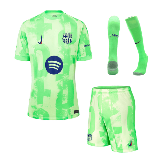 Barcelona Third Away Cheap Soccer Jersey Kit(Jersey+Shorts+Socks) 2024/25- (Spotify Logo Without Text) Go Soccer World Shop