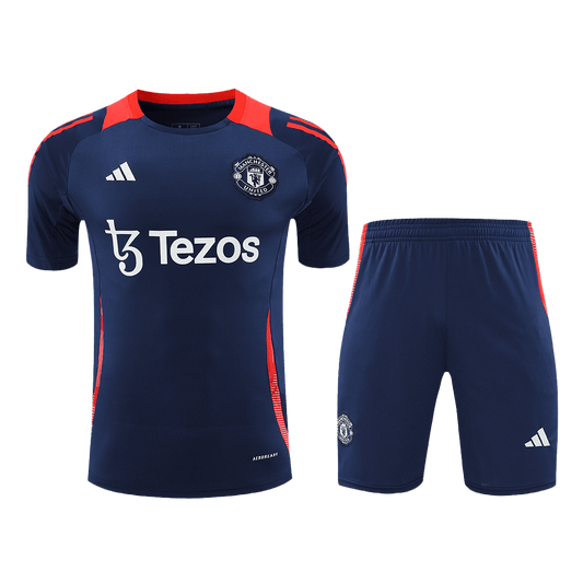 Manchester United Pre-Match Cheap Soccer Jersey Kit(Jersey+Shorts) 2024/25 Go Soccer World Shop