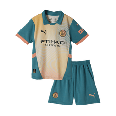 Kid's Manchester City Fourth Away Cheap Soccer Jersey Kit(Jersey+Shorts) 2024/25- Definitely City (UCL) Go Soccer World Shop