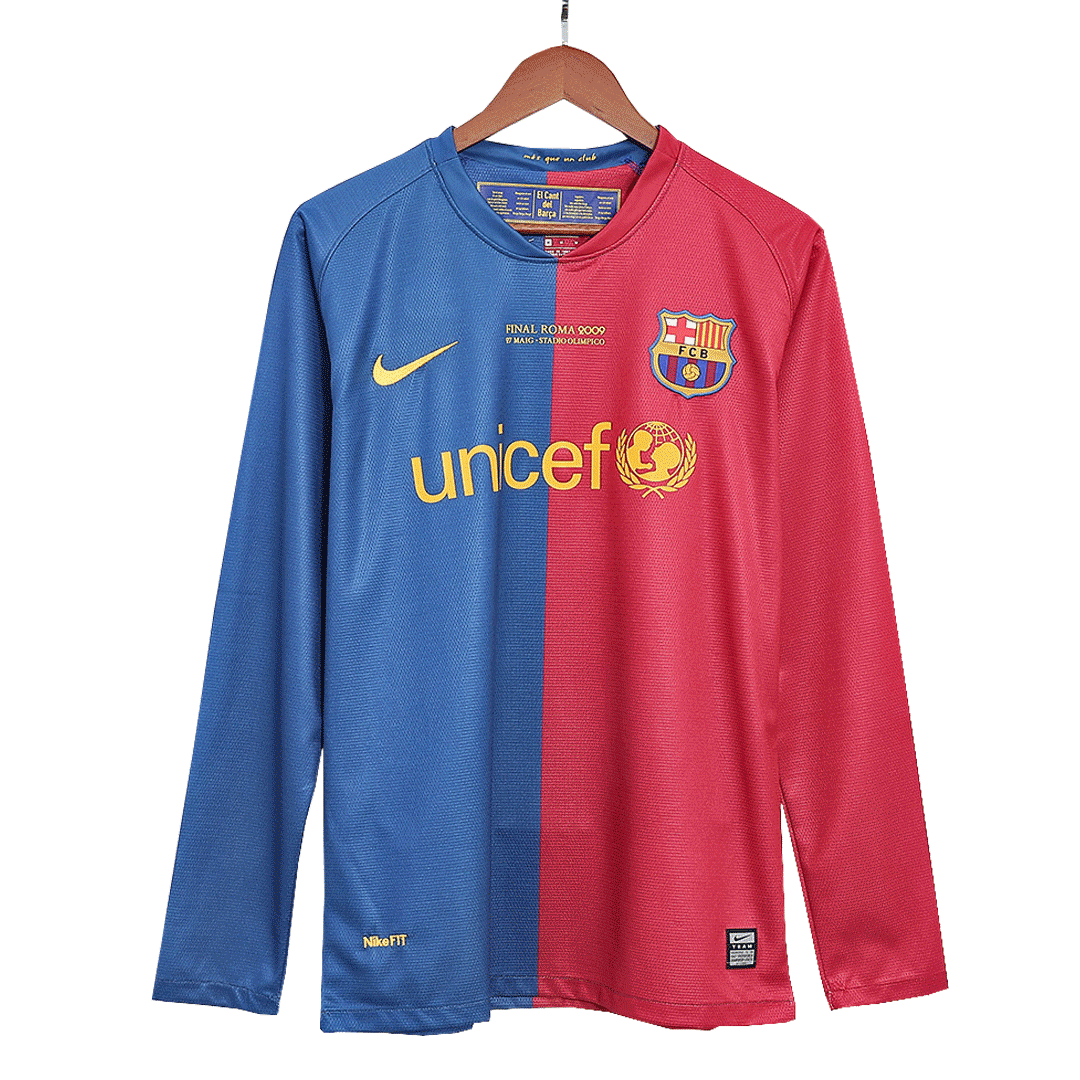 Retro A.INIESTA #8 2008/09 Barcelona Home Long Sleeve Cheap Soccer Jersey- UCL Final Go Soccer World Shop