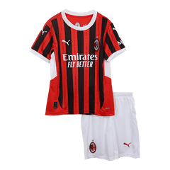 Kid's AC Milan Home Cheap Soccer Jersey Kit(Jersey+Shorts) 2024/25 Go Soccer World Shop