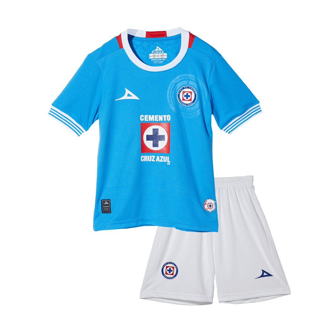 Kid's Cruz Azul Home Cheap Soccer Jersey Kit(Jersey+Shorts) 2024/25 Go Soccer World Shop