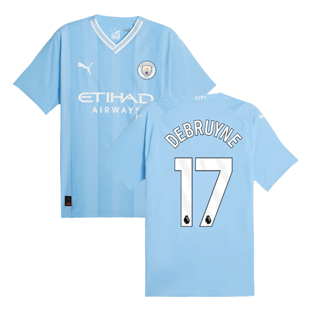 Player Version DE BRUYNE #17 Manchester City Home Cheap Soccer Jersey 2023/24 Go Soccer World Shop