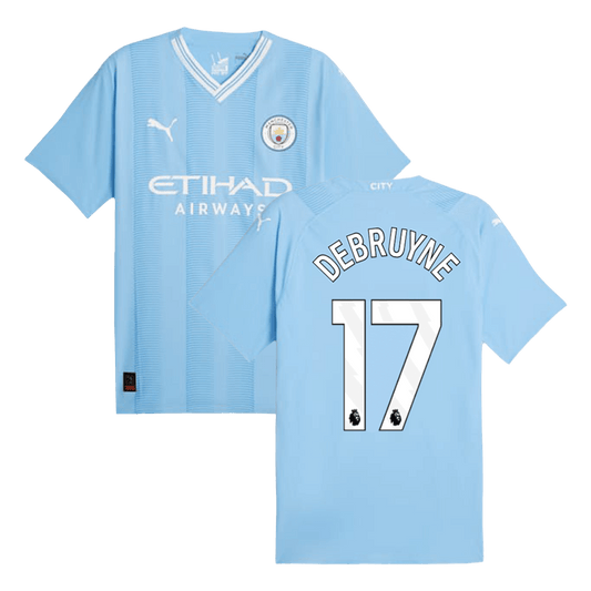 Player Version DE BRUYNE #17 Manchester City Home Cheap Soccer Jersey 2023/24 Go Soccer World Shop