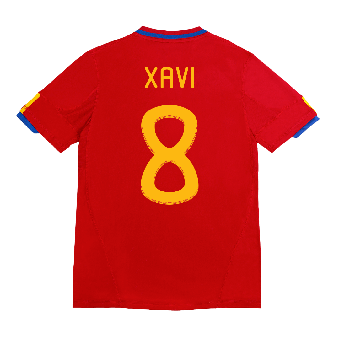 Retro XAVI #8 2010 Spain Home Cheap Soccer Jersey Go Soccer World Shop