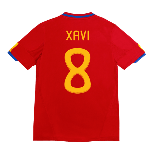Retro XAVI #8 2010 Spain Home Cheap Soccer Jersey Go Soccer World Shop
