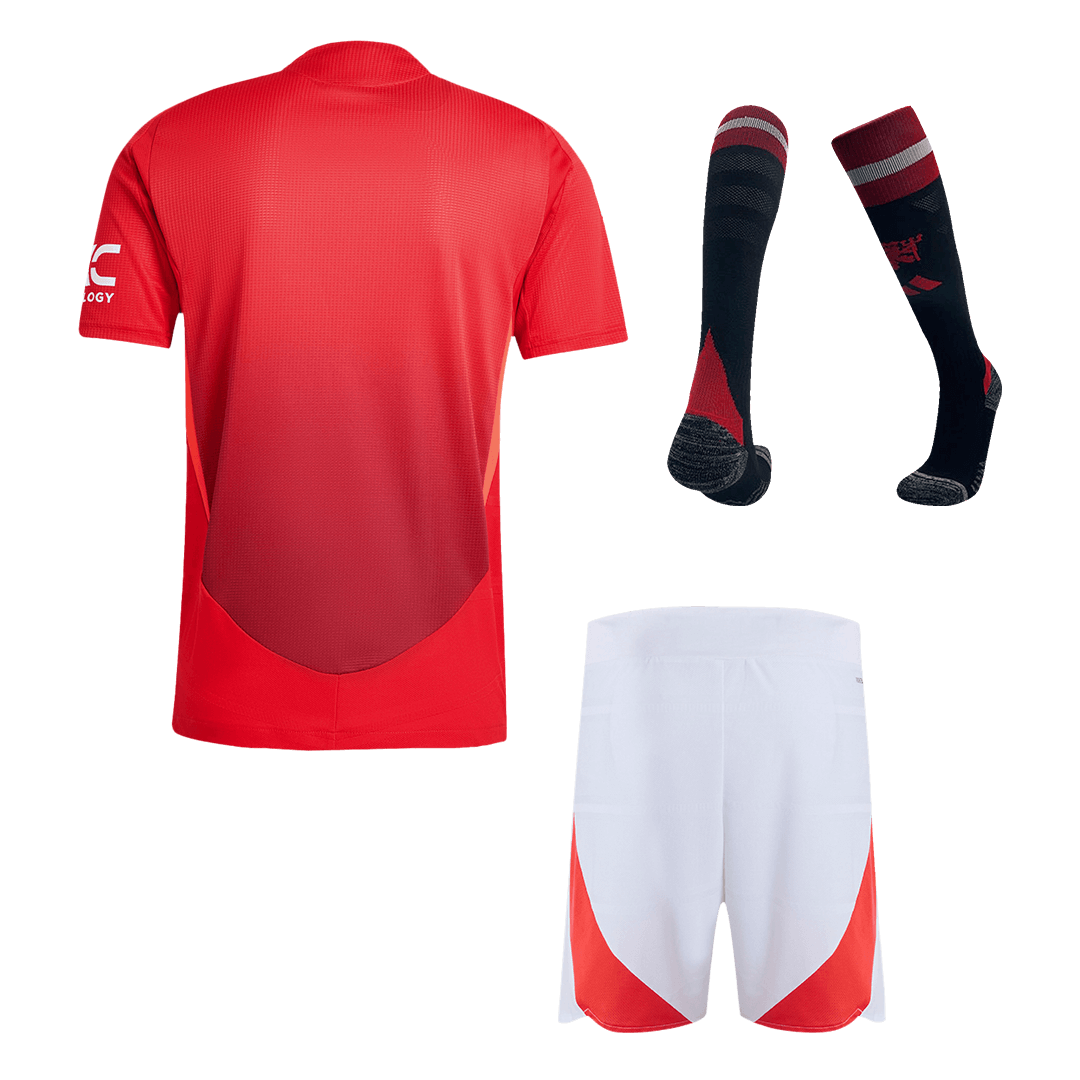 Player Version Manchester United Home Cheap Soccer Jersey Kit(Jersey+Shorts+Socks) 2024/25 Go Soccer World Shop