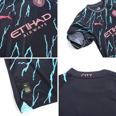 Kid's Manchester City Third Away Cheap Soccer Jersey Kit(Jersey+Shorts) 2023/24 Go Soccer World Shop