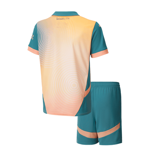 Kid's Manchester City Fourth Away Cheap Soccer Jersey Kit(Jersey+Shorts) 2024/25- Definitely City (UCL) Go Soccer World Shop