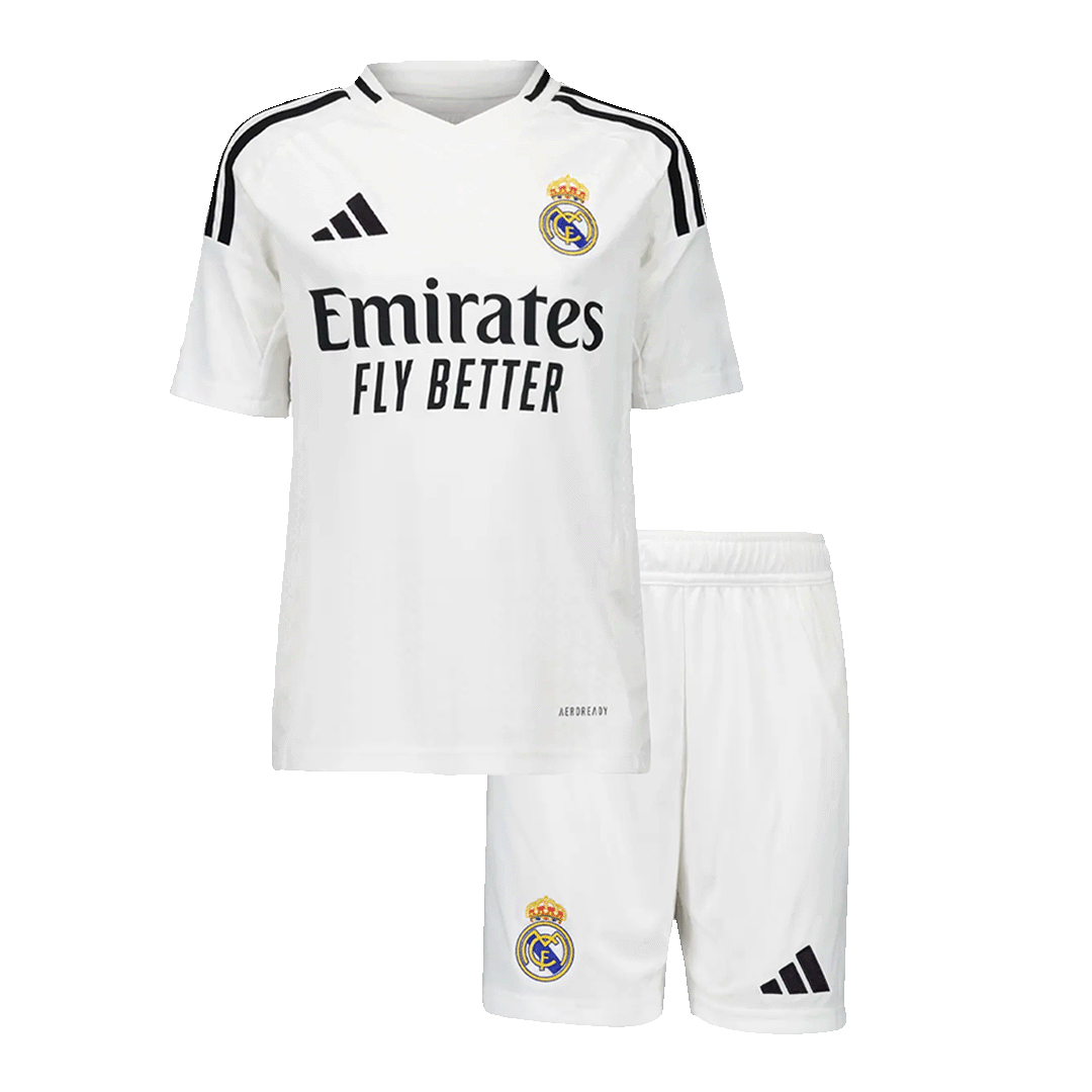 Kid's Real Madrid Home Soccer Jersey Kit(Jersey+Shorts) 2024/25 Go Soccer World Shop