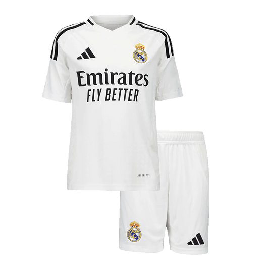 Kid's Real Madrid Home Soccer Jersey Kit(Jersey+Shorts) 2024/25 Go Soccer World Shop