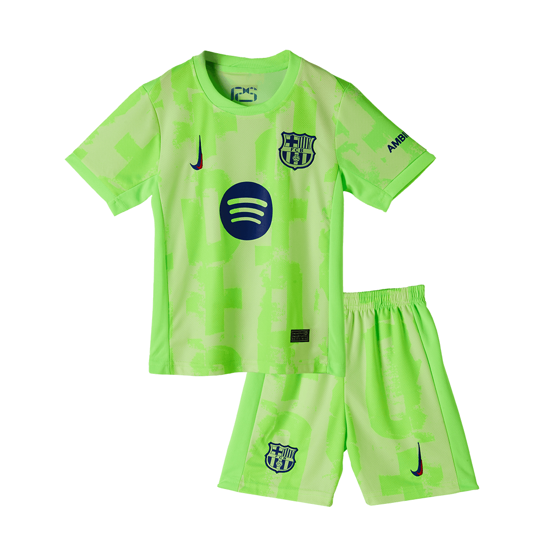 Kid's Barcelona Third Away Cheap Soccer Jersey Kit(Jersey+Shorts+Socks) 2024/25- UCL (Spotify Logo Without Text) Go Soccer World Shop