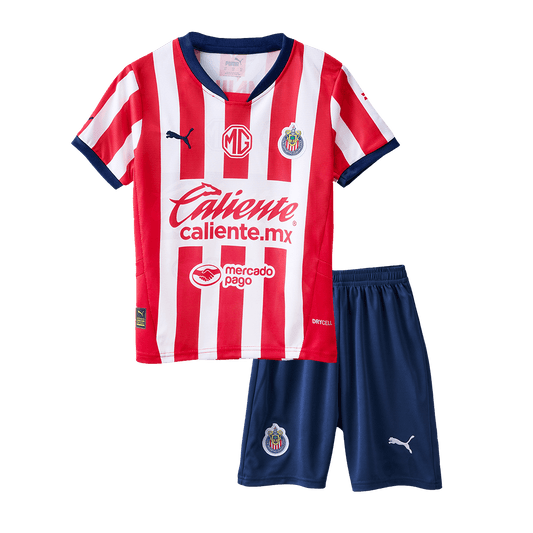 Kid's Chivas Home Cheap Soccer Jersey Kit(Jersey+Shorts) 2024/25 Go Soccer World Shop